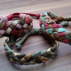 3color hemp bracelet genuine leather friendship